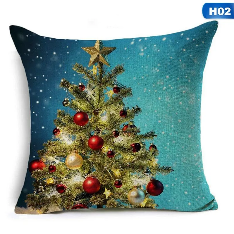 

45*45 см льняная Рождественская елка, наволочка с 3D принтом, наволочка, наволочка, постельное белье, наволочка, подарок, Современный домашний д...