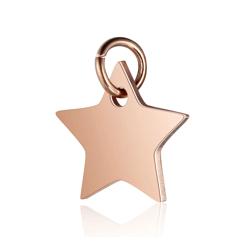 

5pcs/lot Stainless Steel Star Charms with Open Jump Ring for DIY Necklace Jewelry Making Findings Crafts Accessories supplies