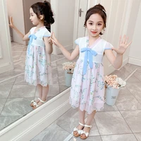 girls 2020 new dress summer fashion chinese style dress for girls print party costume kids dresses for girls 4 6 8 9 10 12 years