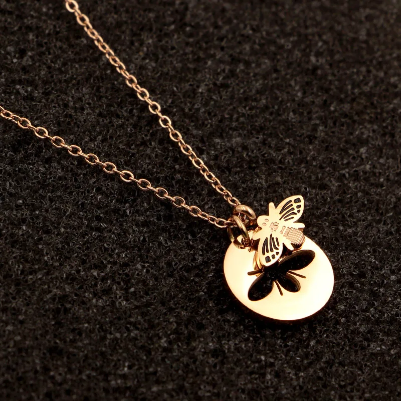 Женское Ожерелье из нержавеющей стали романтичное ожерелье в виде пчелы