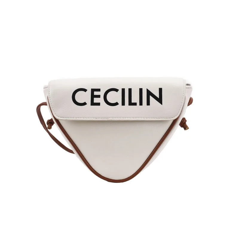 

Women new spring letter printing triangle crossbody bag ladies brand simple design casual shoulder bags INS popular pocket 2021