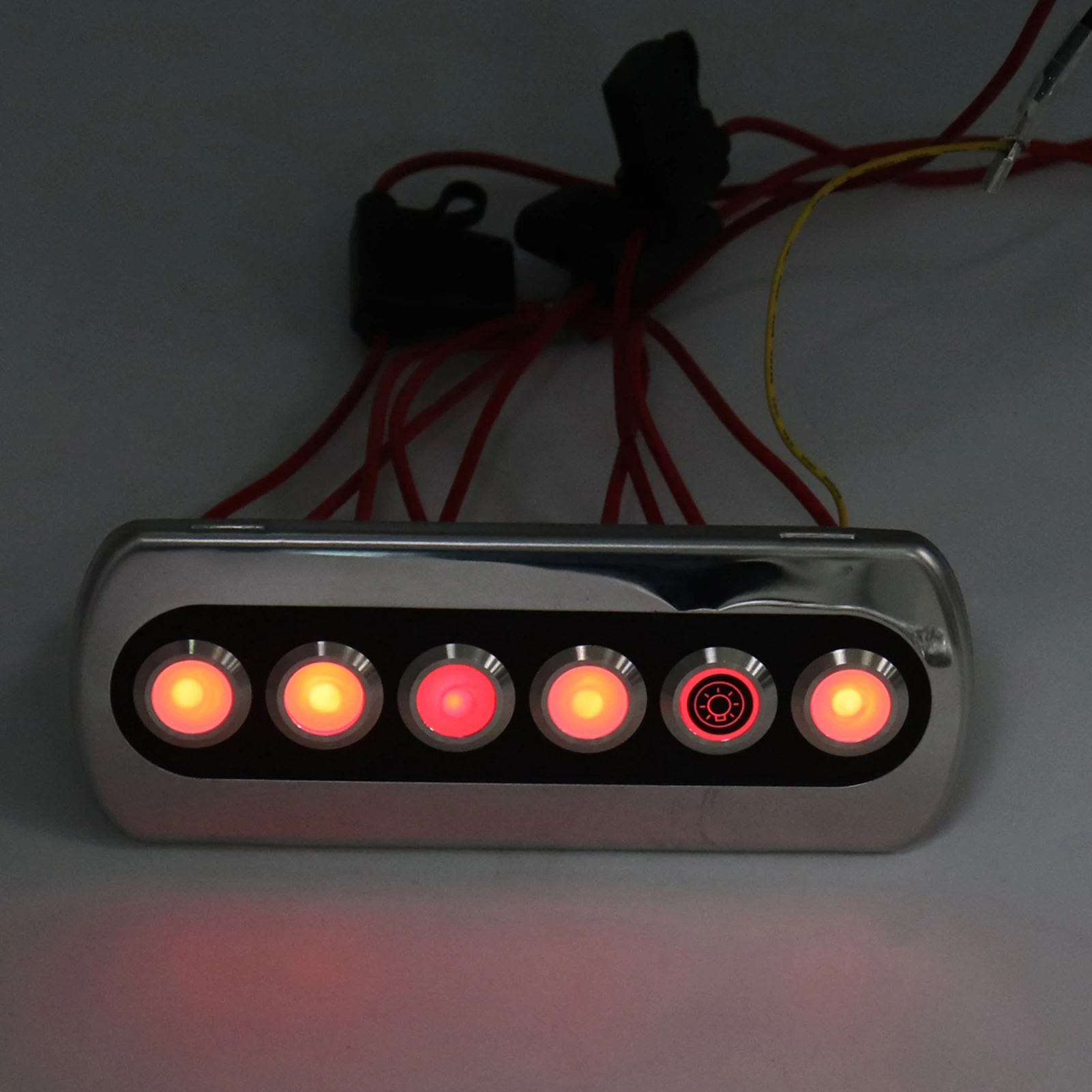 

6 Gang Marine Boat Rocker Switch Panel, 12V Waterproof RV LED Switch Panel for Car Truck Marine Boat, Carbon Fiber On/Off Switch