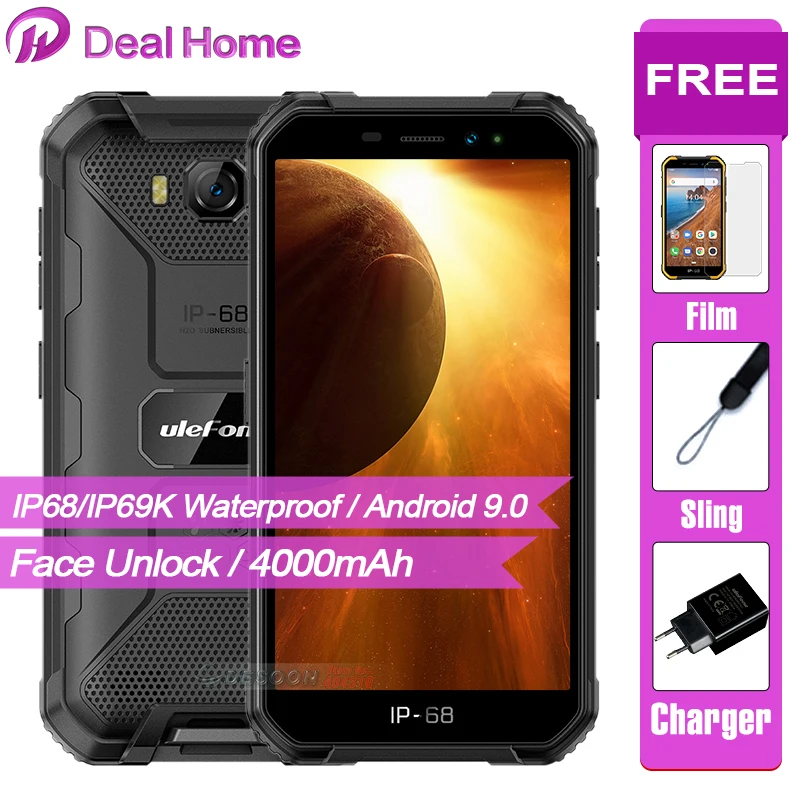 Ulefone Power X6 5 0 &quotIP68 Водонепроницаемый Смартфон Android 9 MT6580 сотового телефона 4 ядра 2