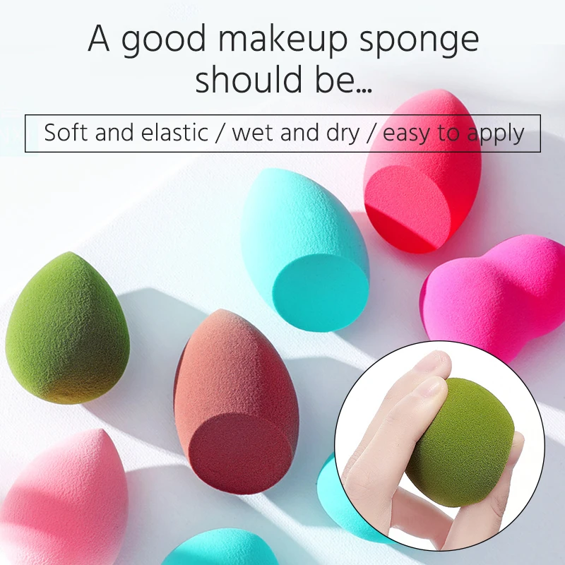 Набор губки для макияжа пуховка держатель блендера гидрофильный не потерянный