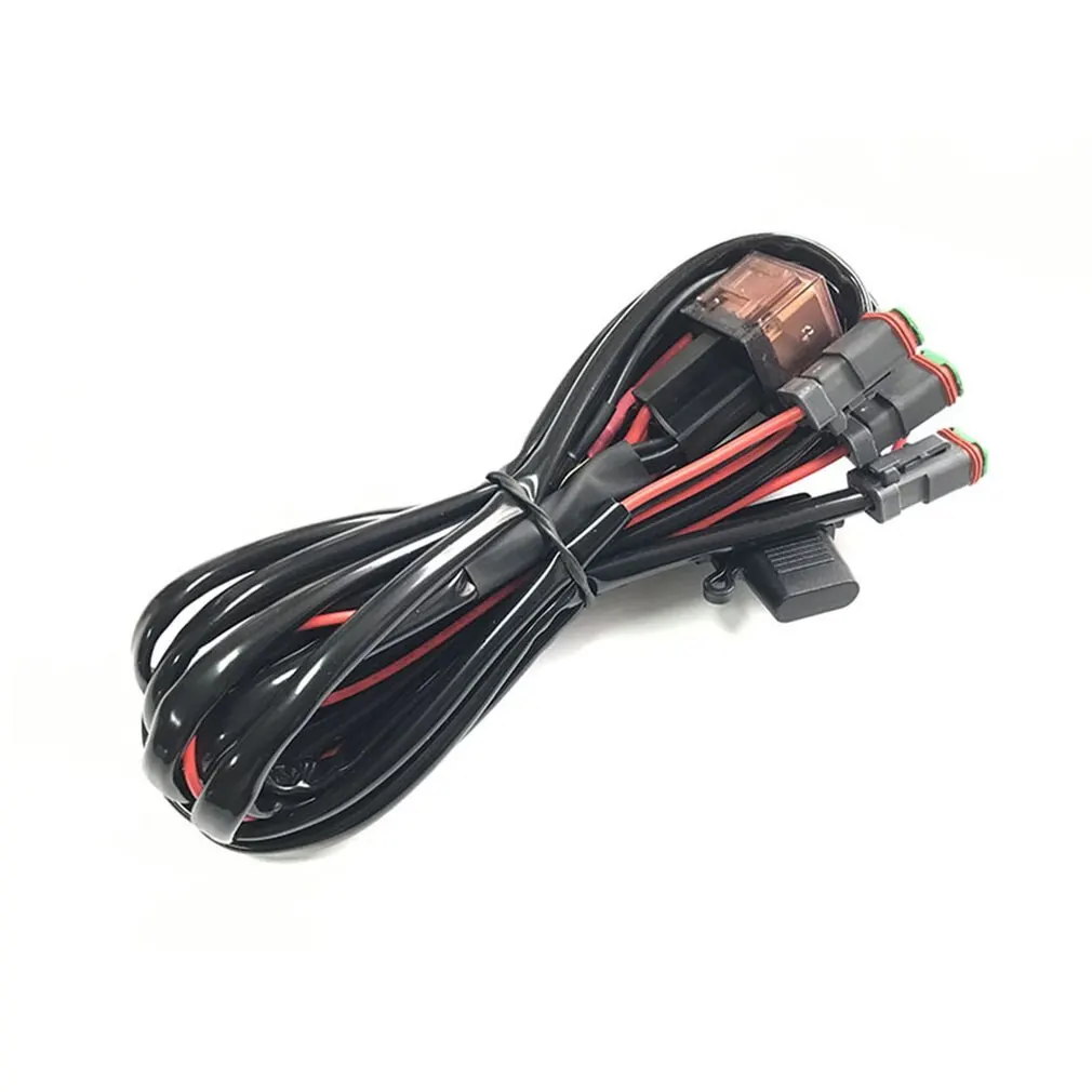

Connecting 3 Car LED Work Light Wiring Harness With DT Connecter Waterproof Universal for Long Strip Light Off-road Spotlights