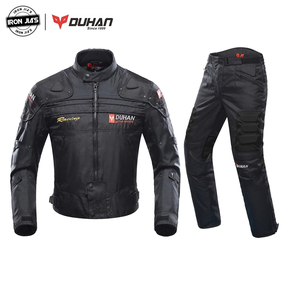 DUHAN Motorcycle Jacket+Pants Motocross Jersey and Pants Off-Road Racing Suit Motorbike Accessories Knee Protective Pants