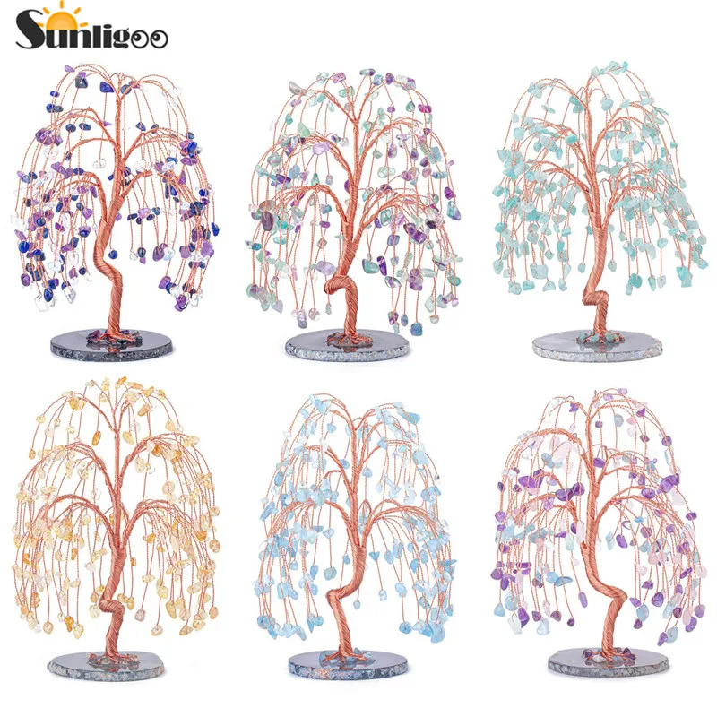 Лечебные хрустальные деревья Sunligoo фигурки драгоценный камень с натуральным