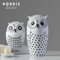nordic modern resin owl figurines home decor creative owl ornament crafts room decoration office resin animal figurines gifts