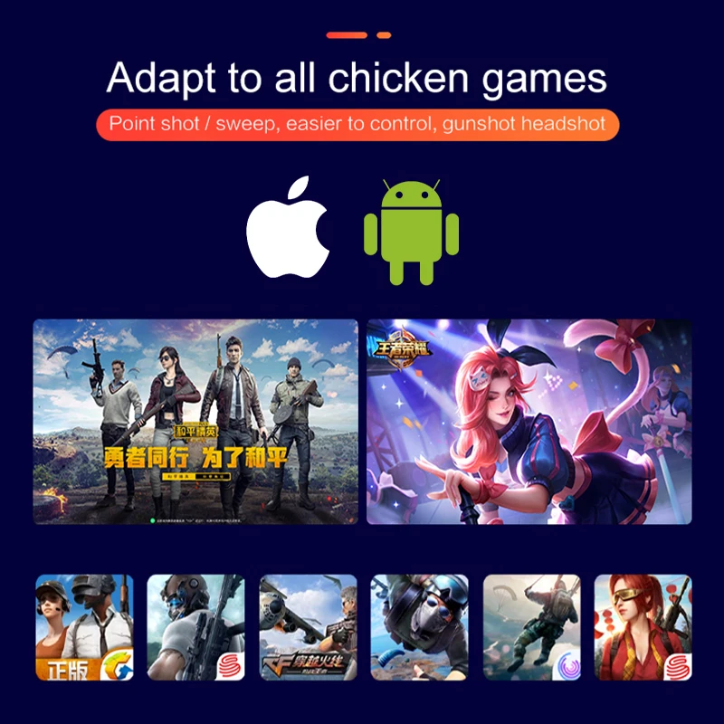 PUBG мобильный игровой контроллер с вентилятором геймпад шесть пальцев кнопка