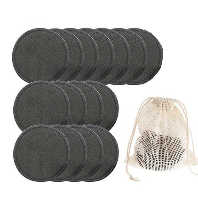

15Pcs Reusable Bamboo Cotton Make Up Remover Pads Washable Triple Layer Facial Skin Care Wipe Pads Cleaning Pad with Bag