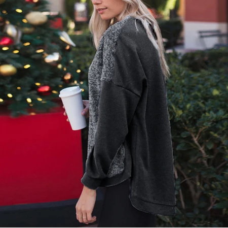 Hirigin for Sewing Split Casual Sweater Long Sleeve Asymmetric Shirt and Knit Tops | Женская одежда