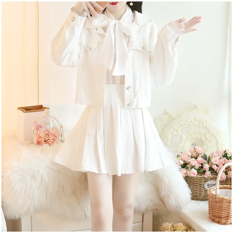 2019 новая Корейская однотонная джинсовая куртка + рубашка с длинными рукавами и