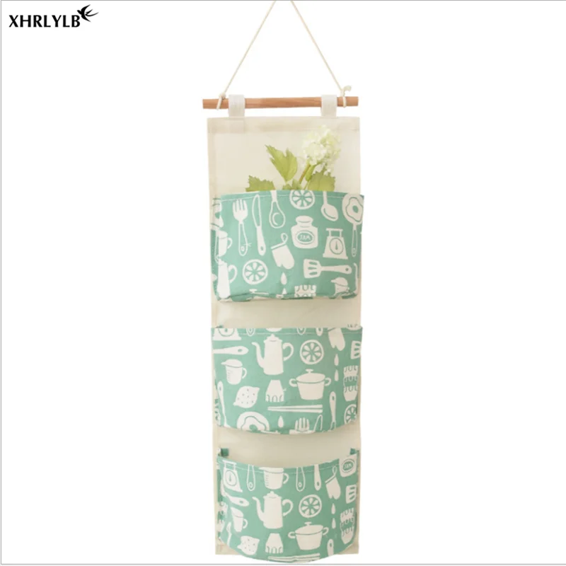 XHRLYLB 1 шт. модная трехслойная подвесная сумка из хлопка и льна с рисунком для