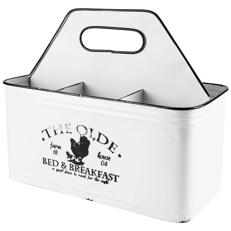 

American Retro Distressed Rock Style Sheet Metal Desktop Finishing Storage Box Kitchen Storage Portable Bread Storage Box Gift