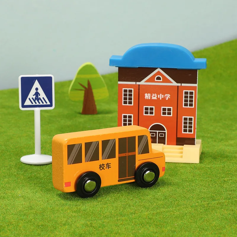 Деревянный автобус полицейский автомобиль аварийная модель автомобиля игрушка