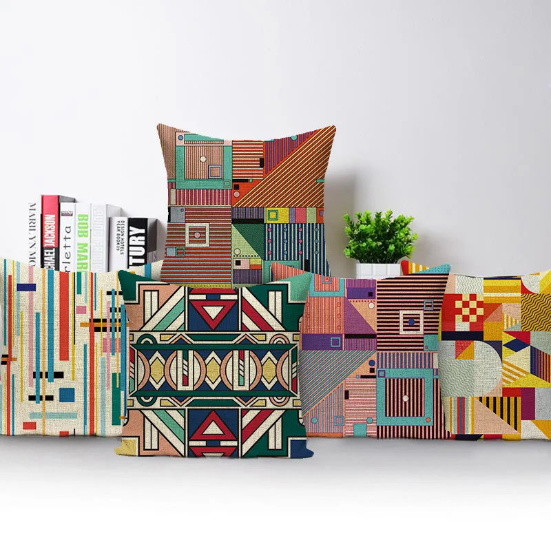 Постельное белье с геометрическим узором подушки арт наволочка Аннотация спины