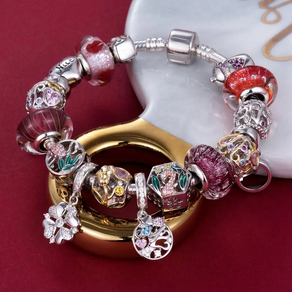 Четыре листа клевера сердце кулон 925 пробы серебро тропических рыб и вод tailBeads