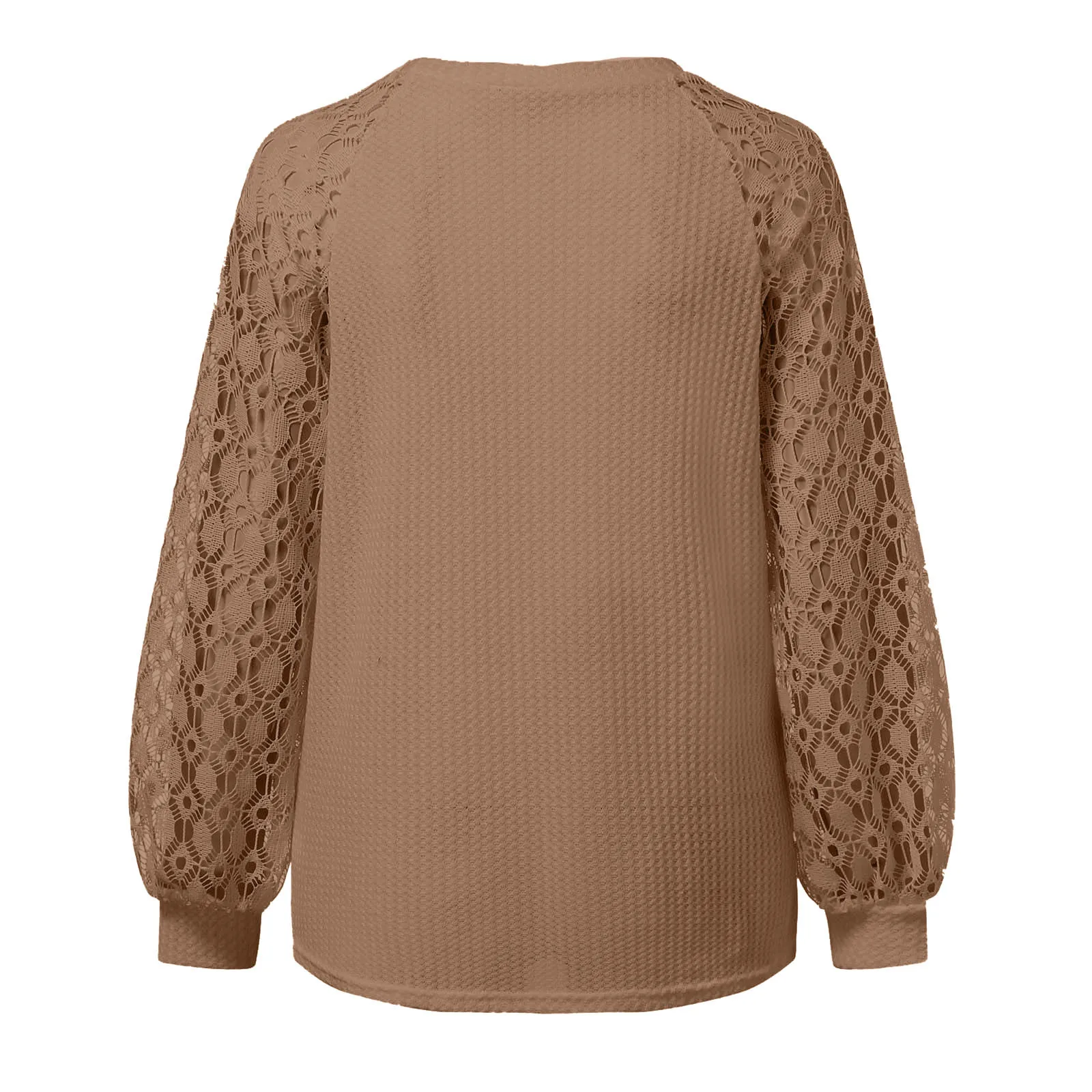 

Elegant Lace Patchwork Long Sleeve Blouse Shirt Women Vintage Hollow Out O Neck Solid Tops Autumn Female Casual Streetwear Blusa