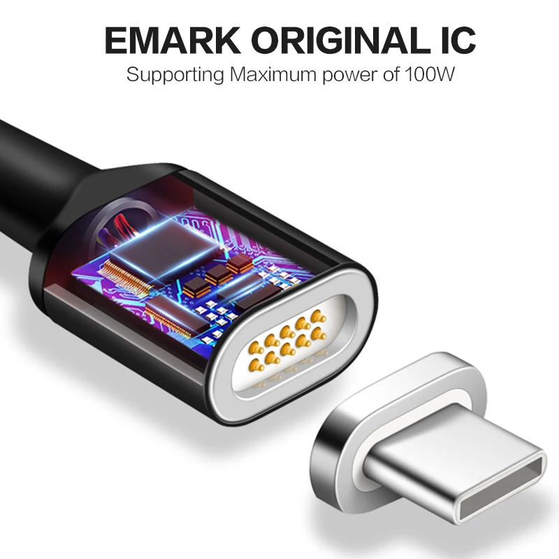 Магнитный кабель STONEGO type C к USB C для нового MacBook Pro huawei Matebook 86W PD быстрое магнитное зарядное устройство USB-C быстрое заряднеое устройство