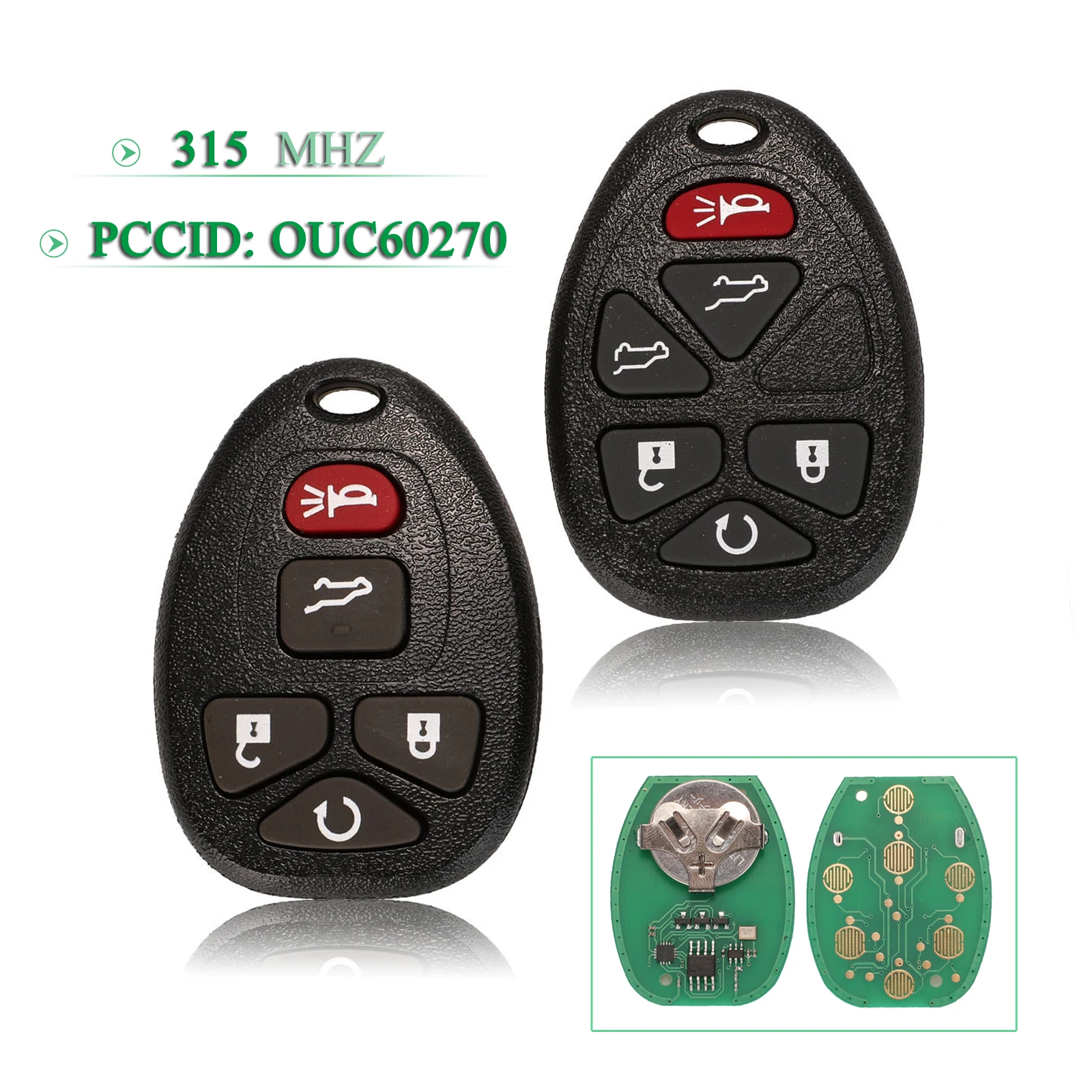 jingyuqin 5/6 Buttons 315Mhz OUC60270 Remote Smart Control Car Key Fob For GMC Acadia Savana Sierra Yukon XL1500 2007 - 2014
