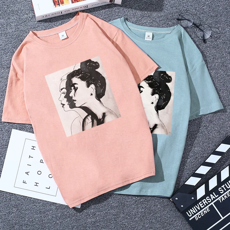 Женские топы летняя футболка 2020 женские футболки большого размера с надписью La