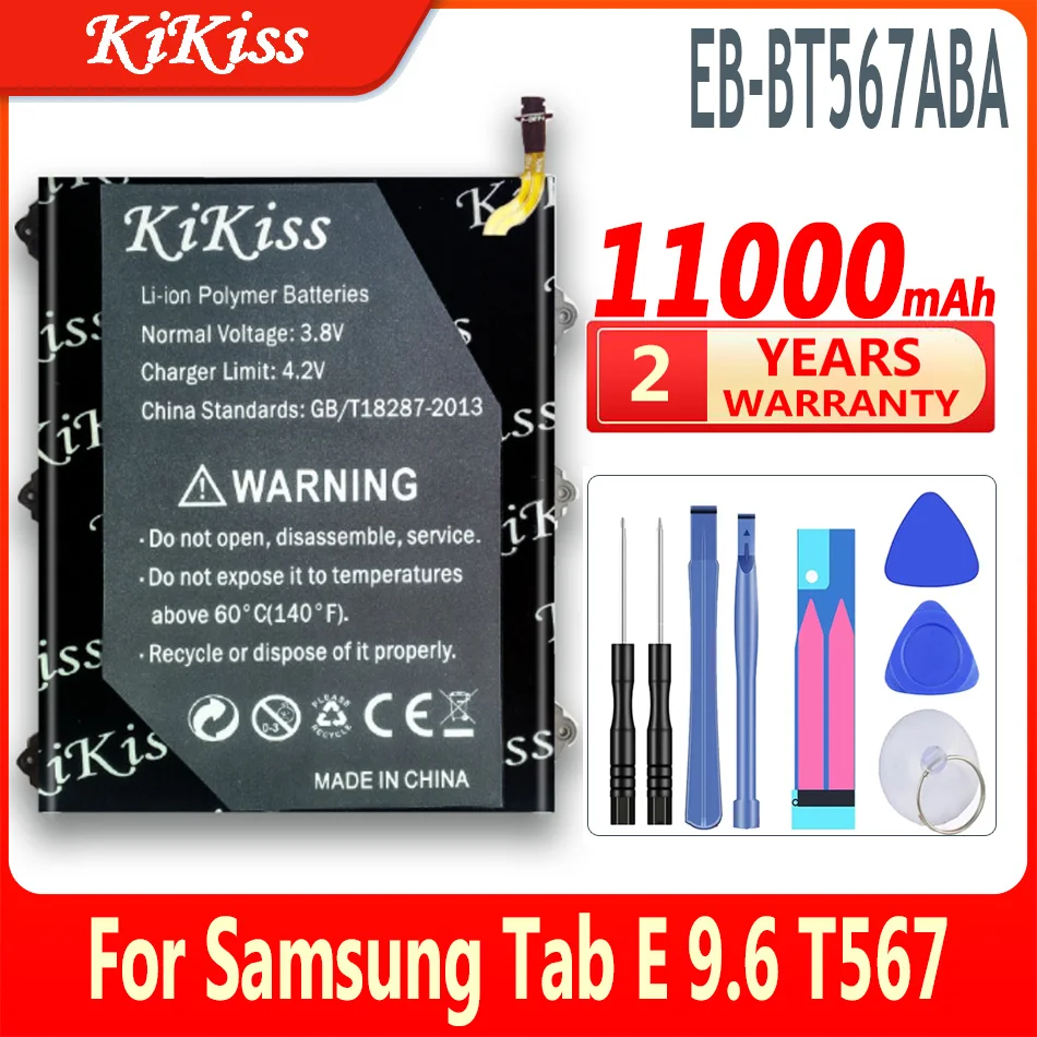 

Аккумулятор KiKiss 11000 мАч для планшетов, аккумулятор для Samsung Galaxy Tab, EB-BT567ABA T567v, аккумулятор 9,6 дюйма