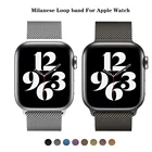 Ремешок для Apple watch 44 мм, 40 мм, 38 мм, 42 мм, 44 мм, металлический ремешок для умных часов, браслет с магнитной петлей, ремешок для iWatch 3, 4, 5, 6, se