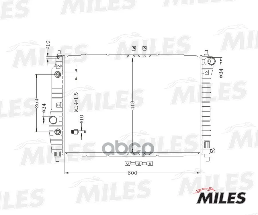 Радиатор (Паяный) Chevrolet Aveo 1.2/1.4 A/T 05 (Nissens 61637) Acrb134 Miles арт. ACRB134|Запчасти и аксессуары