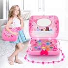 Детский набор игрушек для макияжа, ролевые игры, принцесса, розовый макияж, безопасный нетоксичный набор игрушек для девочек, косметический подарок для девочек