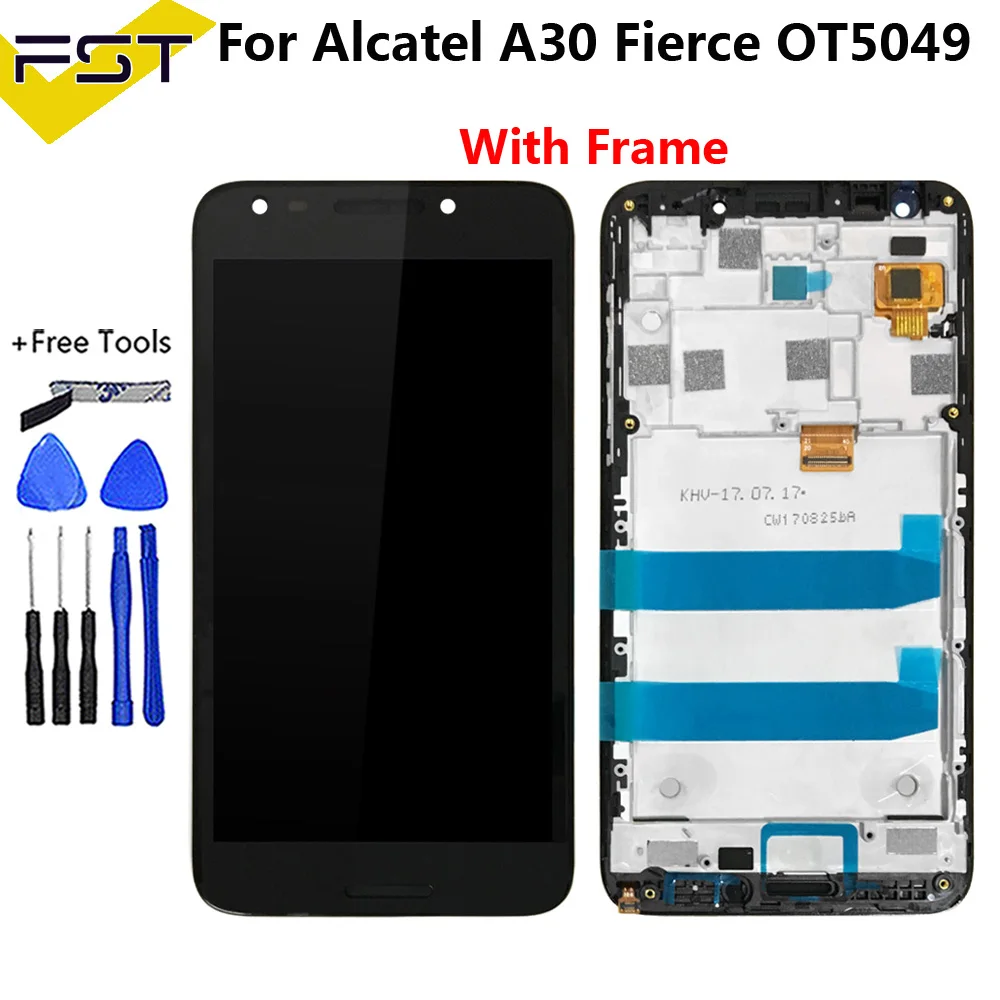 5 'для Alcatel A30 Fierce OT5049 5049 5049Z Revvl 5049W ЖК экран с сенсорным сенсором в сборе рамкой +