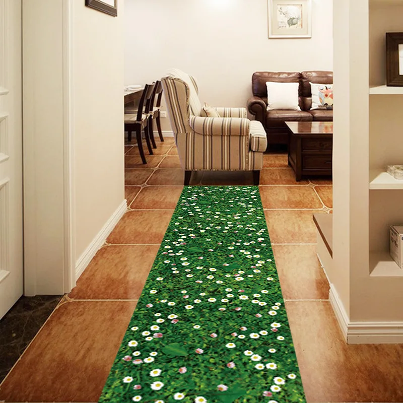 Heart Shaped Lawn Wall Stickers Beautiful Flowers Home Decor Green Grass Floor Sticker Baseboard Art PVC Vinyl Room Decoration on - Стикеры для стены в форме сердца, красивые цветы, декор для дома, наклейки на пол с изображением зеленой травы, плинтусное 