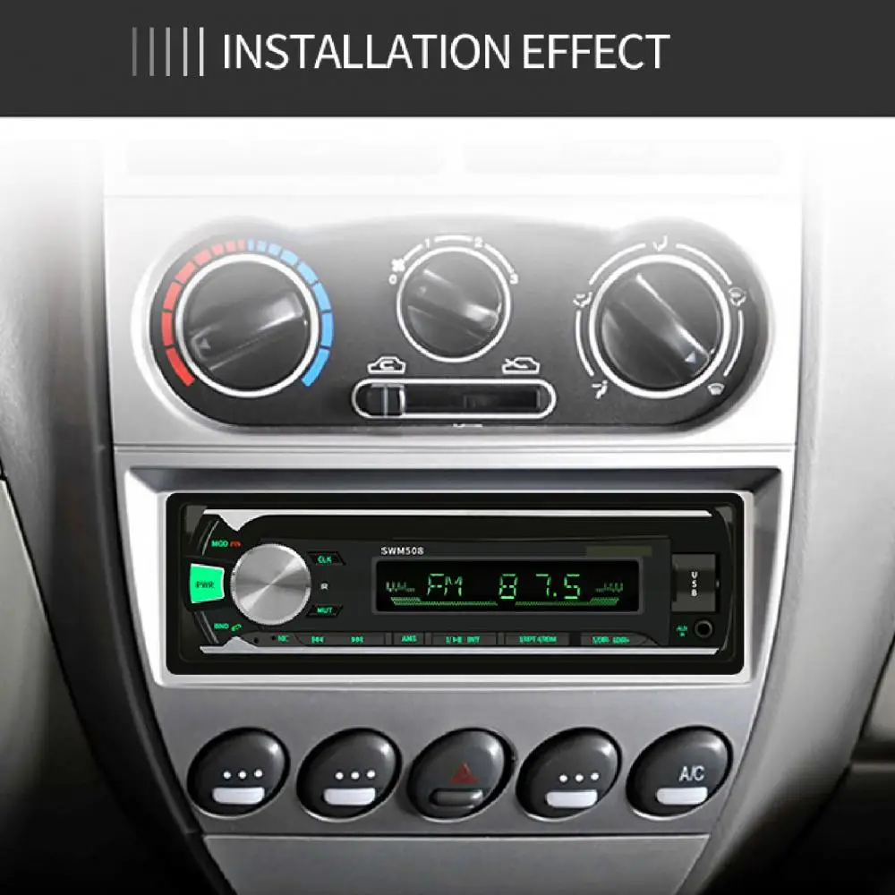 Автомобильный Bluetooth-U-диск/TF-карта/AUX/FM-радио аудио стерео MP3-плеер 50% 12 В 508 - купить
