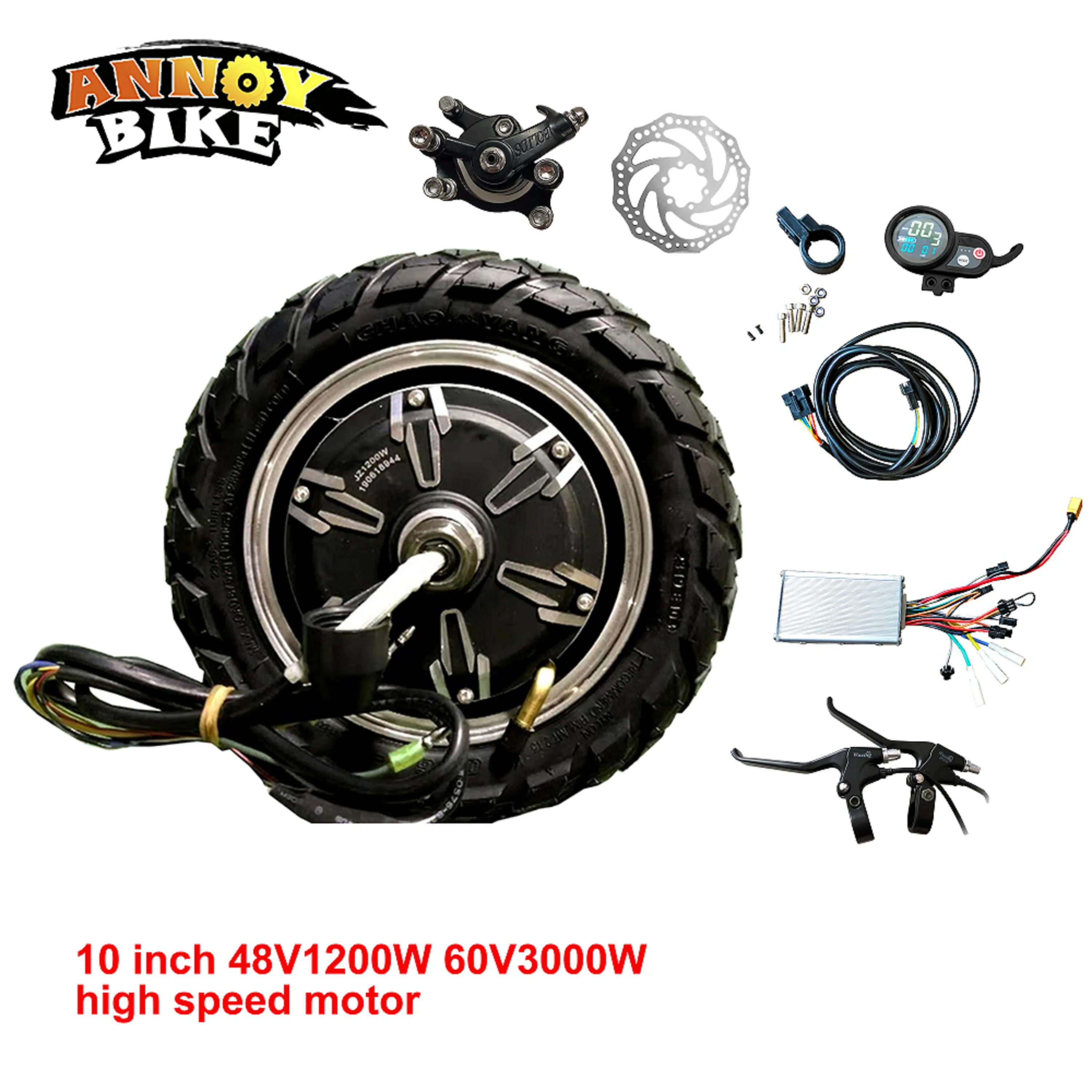 10 дюймовый втулка двигателя флуоресцентный скутер 48V1200W 60V3000W бесщеточный