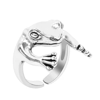 trendy funny frog animal design rings for women open end adjustable size classic fashionable mens ring party jewelry gifts