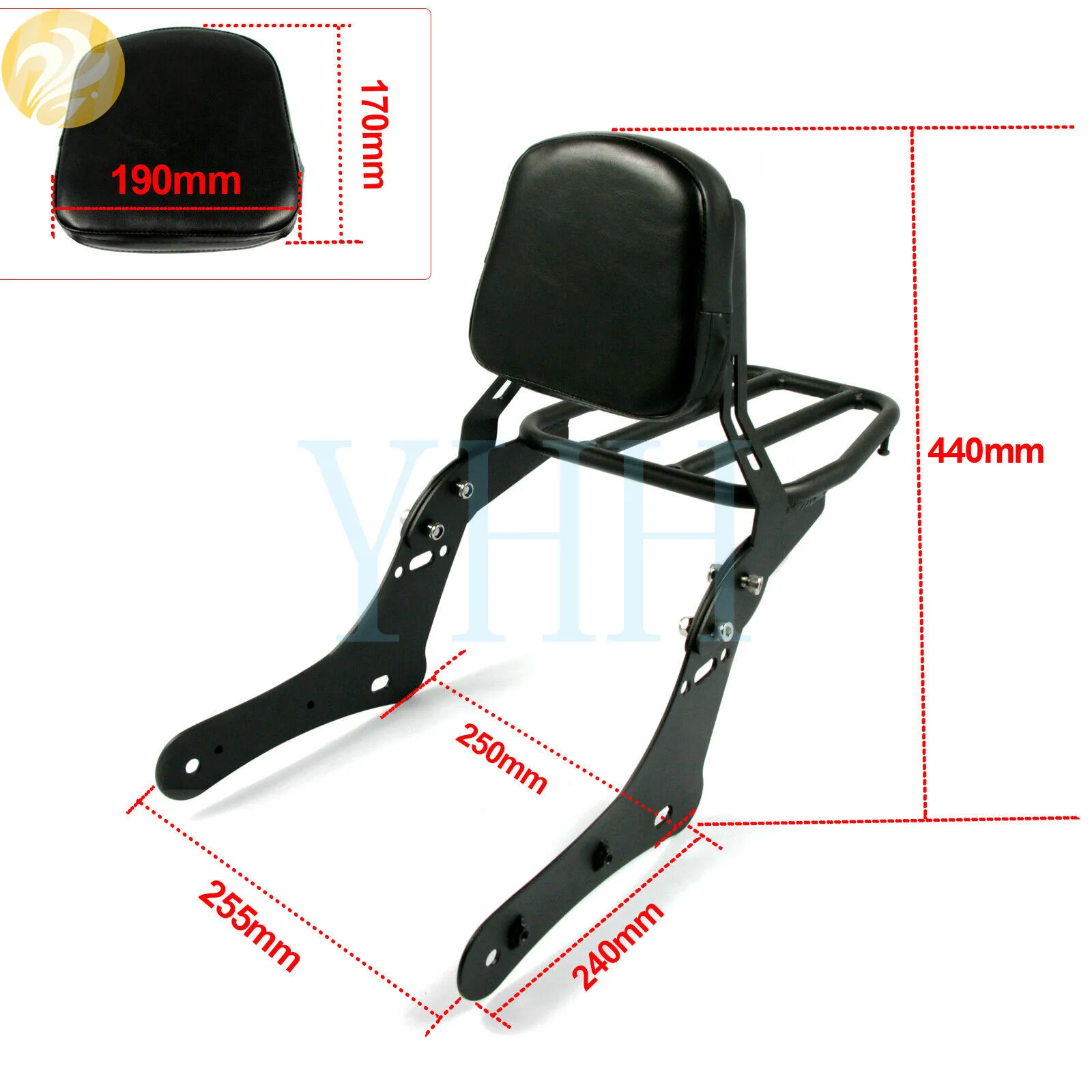 Вездеходный мотоцикл пассажирский сисиси бар багажная стойка спинка сталь Fit Vulcan