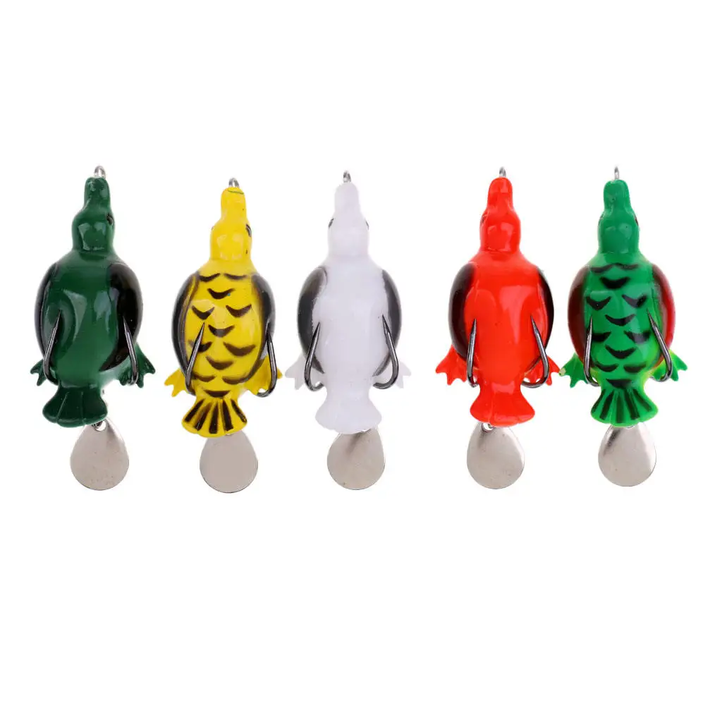 

5pcs Fishing Lure Set Plastic Fishing Baits Frog Lure Hooks 6.5cm Perfect Tool