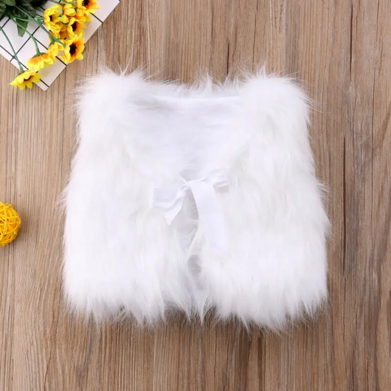 

Free shipping Baby Kids Girl Winter Warm Faux Fur Vest Waistcoat Outerwear Coat Jacket 0-5T