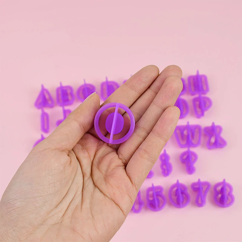 

40Pcs Alphabet Letter Number Cookie Mold Set Plastic Fondant Biscuit Mould Cutter Baking Tool For Home Birthday Party Cake Decor