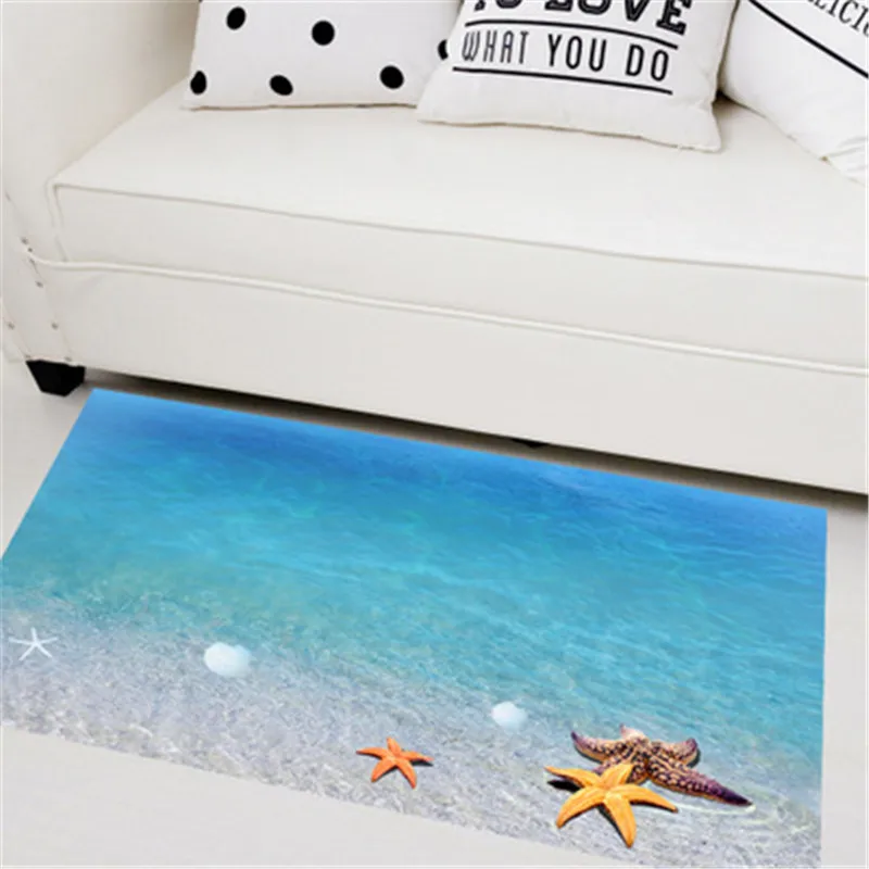 Океан Дельфин Морская звезда пол наклейка на стену Декор Гостиная Пейзаж плитка