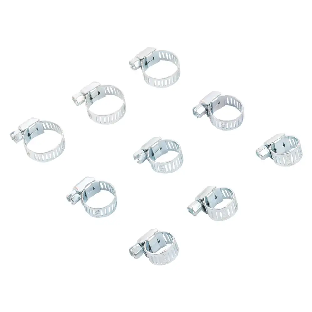 200 Pcs 1/2" 5/8" 3/4" Iron Drive Hose Clamp Air Hose Water Pipe Fuel Tube Fastening Gear Clips Metal Pipe Fasterners