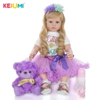 limited edition 24 inch reborn baby doll 60 cm silicone soft lifelike newborn purple princess dolls for child menina brinquedos