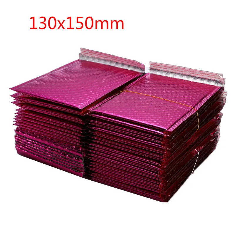 130x150mm rose red 50 шт./партия, бумажные Конверты Сумки с золотым покрытием, различные спецификации, почтовые ящики, мягкий Почтовый конверт, пузырьковый почтовый пакет - Цвет: 130x150mm rose red