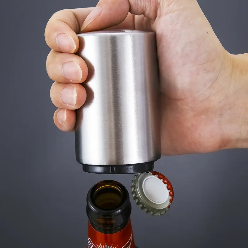 

Stainless steel bottle opener automatic press type beer cap opener creative bar KTV multi-function bottle cap tools