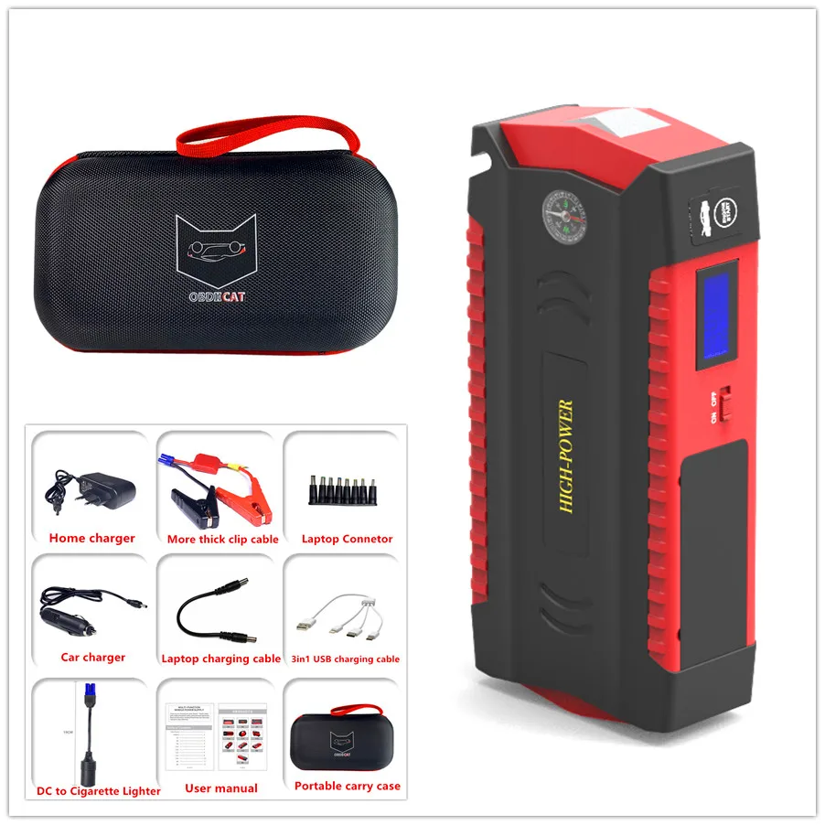 NEW OBDIICAT D9 Car Jump Starter Starting Device Battery Power Bank 600A Auto Buster Emergency Booster Charger |