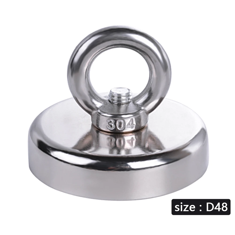 D20mm-D60mm Magnet Neodymium Magnet Round Thick Eyebolt Treasure Hunt Magnets Permanent Magnetic Fishing Rare Magnet