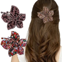 kajeer rhinestone flower barrettes hair clips for women vintage crystal hairpins girls hair accessories jewelry hairgrip claws