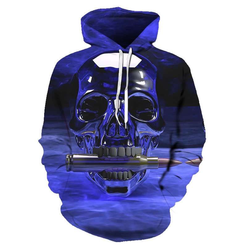 

2021 New 3D Printed Oversized Hooded Sweatshirt Men And Women's Fashion Harajuku Casual Hoodie Funny Skull Patterned Sweatshirt