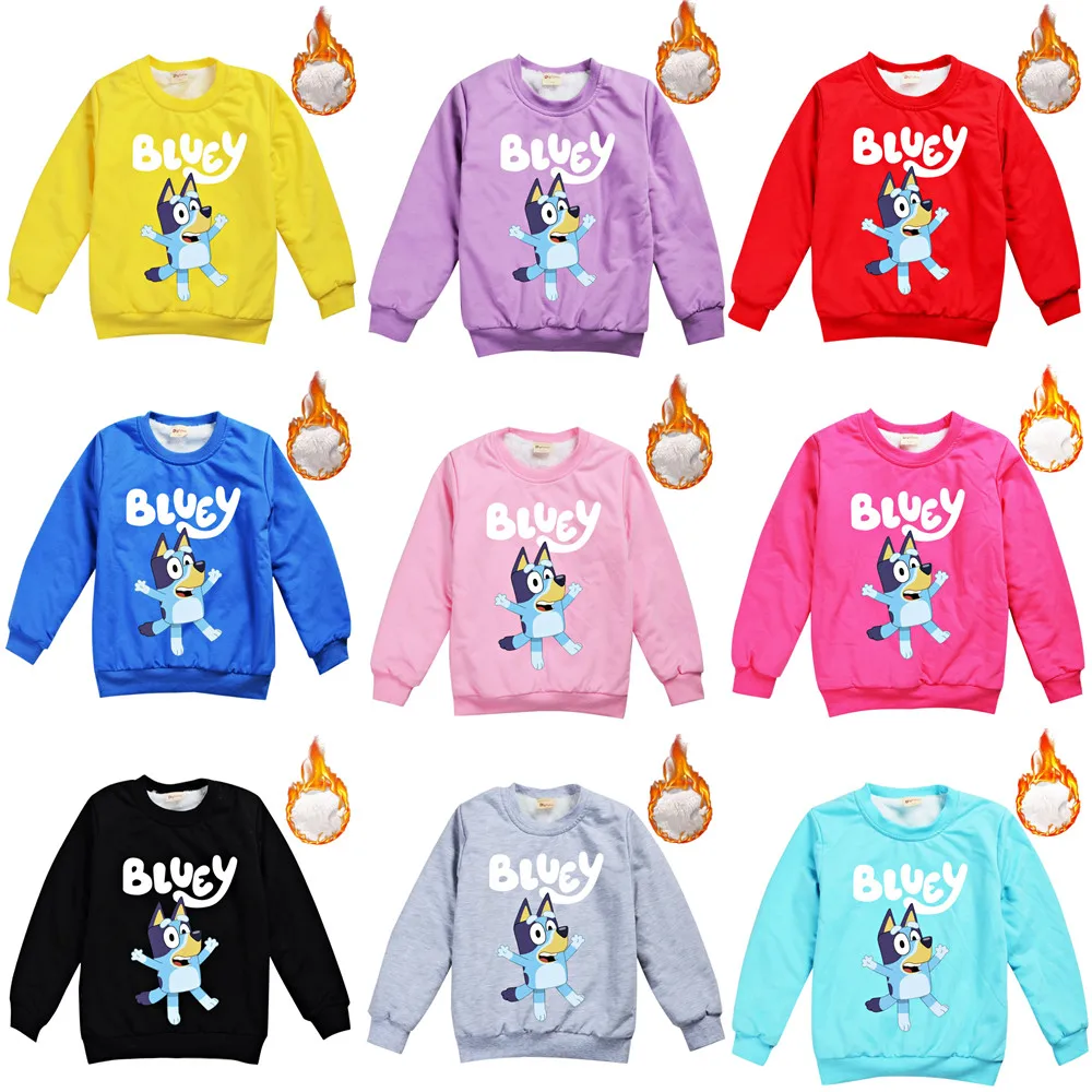 

Blueying Neutral Kid Hoodies Hoody Shirts Warm Velvet Long Sleeve Sweater Tops Boy tshirts Clothes