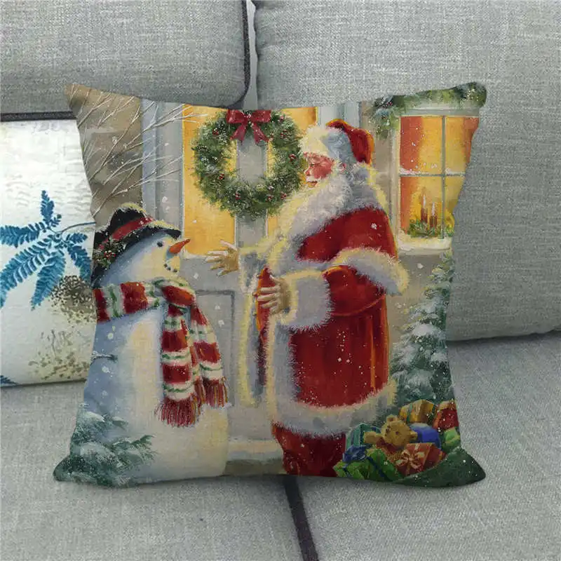 45 см * Рождественский Санта-Клаус весенняя птица льняные/Хлопковые наволочки для