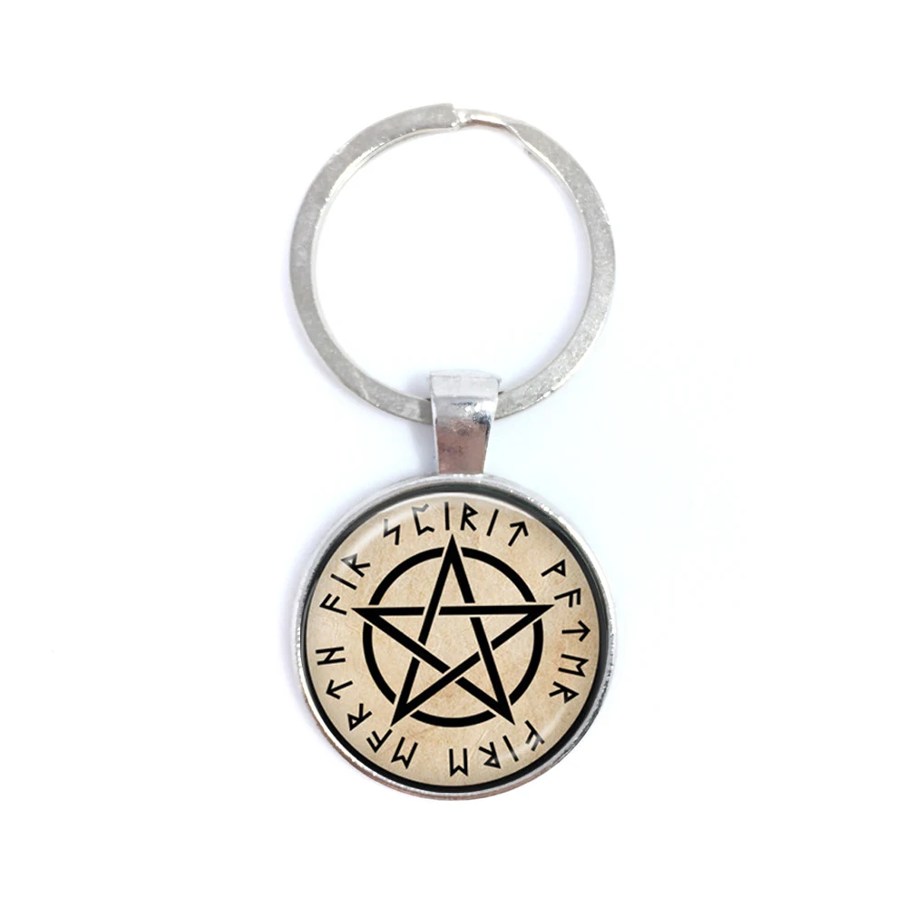 Ювелирные изделия YANHONG кольцо для ключей из сплава стеклянная пентаграмма звезда
